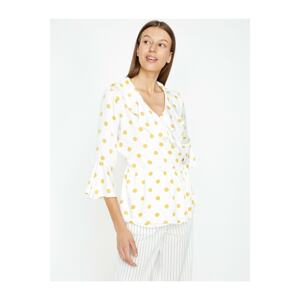 Koton Women's Yellow Polka Dot Blouse