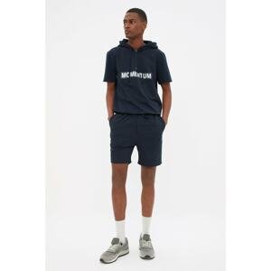 Trendyol Navy Blue Men's Regular Fit Printed Tracksuit Set