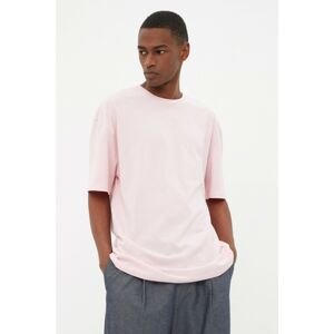 Trendyol Pink MenMen's Relaxed Fit Crew Neck Short Sleeve Printed T-Shirt