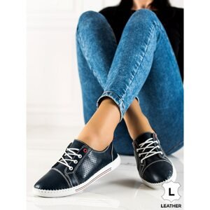 GOODIN OPENWORK LEATHER SNEAKERS