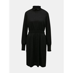 Black Dresses with Stand-Up Collar Pieces - Women
