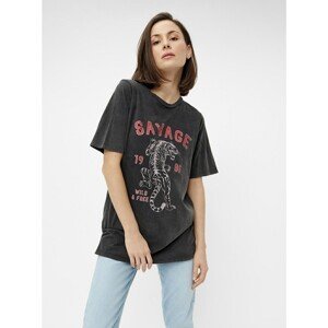 Black T-shirt with Pieces print - Women