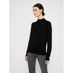 Black Sweater with Stand-Up Collar Pieces Esera - Women