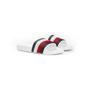 White Female Slippers Tommy Hilfiger Shimmery - Ladies