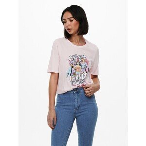 Light pink T-shirt with PRINT ONLY Justice - Women