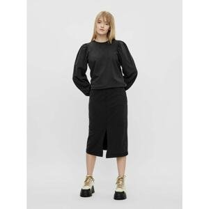 Black Sheath Midi Skirt with Slit Pieces Gahoa - Women