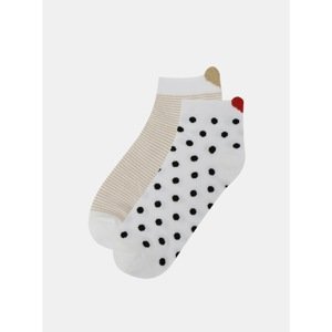 Set of two pairs of patterned socks in cream and white Pieces L - Women