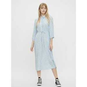 Light Blue Floral Shirt Maxi dress Pieces Lua - Women