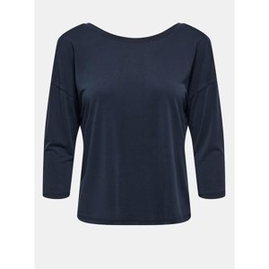 Dark blue T-shirt with neckline on the back ONLY Free - Women