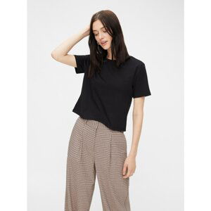 Black Basic Crop Top Pieces Rina - Women