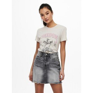 Cream T-shirt with print ONLY Lucy - Women