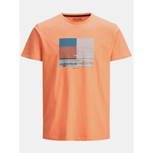 Orange T-shirt with print Jack & Jones Halfo - Men