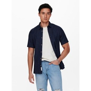 Blue Denim Short Sleeve Shirt ONLY & SONS - Men