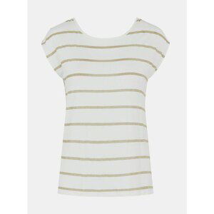 Cream Striped T-Shirt Pieces Rammi - Women