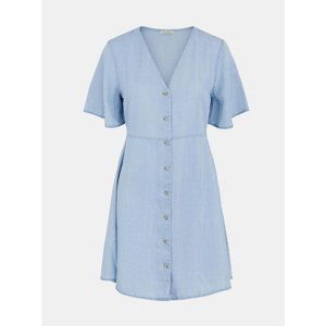 Light Blue Dress with Buttons Pieces Oti - Women