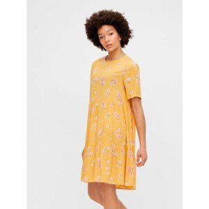 Yellow Floral Loose Dress Pieces Trina - Women