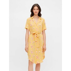 Yellow Floral Shirt Dress Pieces Trina - Women