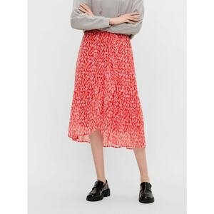 Red Patterned Midi Skirt Pieces Rio - Women