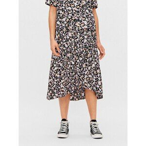 Purple-Black Floral Midi Skirt Pieces Dua - Women