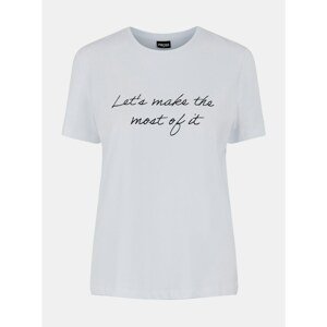 White T-shirt with Inscription Pieces Sissi - Women