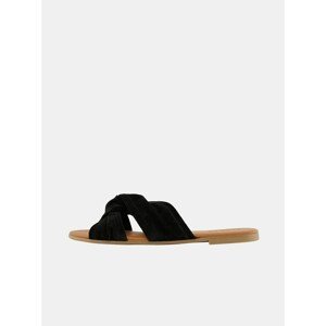 Black Suede Slippers Pieces Nellie - Women