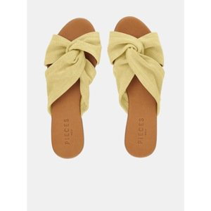 Yellow Suede Slippers Pieces Nellie - Women