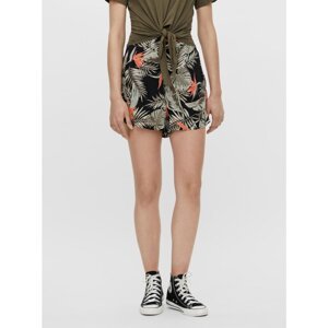 Black Patterned Loose Shorts Pieces Nya - Women