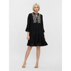 Black loose dress with embroidery Pieces Leia - Women