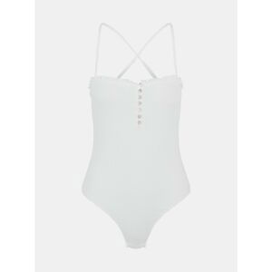 White Women's Bodysuit Pieces Leaf - Women's