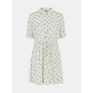 Cream Floral Shirt Dress Pieces Thea - Women