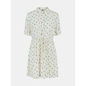 Cream Floral Shirt Dress Pieces Thea - Women