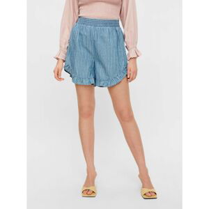 Blue Striped Loose Shorts Pieces Tiffany - Women's