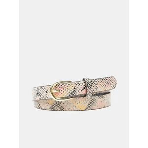 Pink-Beige Patterned Leather Belt Pieces Baven - Women