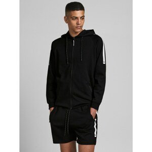 Jack & Jones Taped Black Hoodie - Men