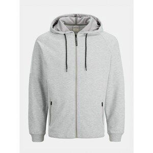 Light Grey Jack & Jones Taped Hoodie - Mens