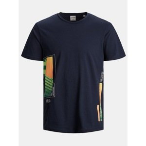 Dark Blue T-Shirt with Print Jack & Jones Goods - Men