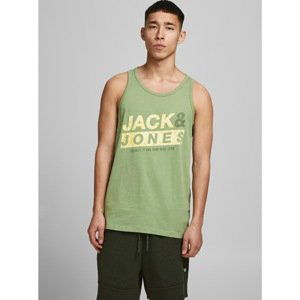 Light Green Tank Top with Jack & Jones Liquid Print - Men