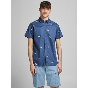Blue Patterned Shirt Jack & Jones Playa - Men