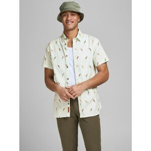 Light Green Patterned Shirt Jack & Jones Playa - Men's