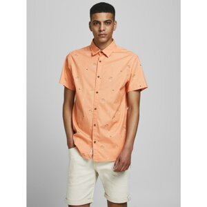 Orange Patterned Shirt Jack & Jones Playa - Men