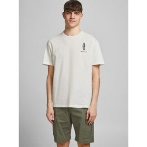 Cream T-shirt with print on the back Jack & Jones Vibes - Men