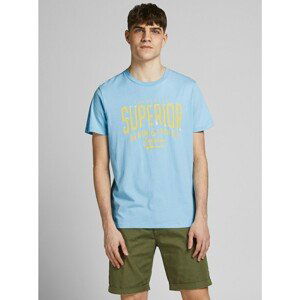 Light Blue T-Shirt with Jack & Jones Jones Print - Men