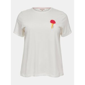 White T-shirt with print ONLY CARMAKOMA Ice - Women