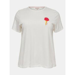 White T-shirt with print ONLY CARMAKOMA Ice - Women