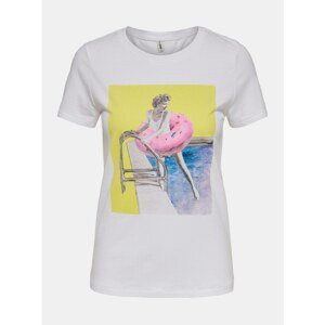 White T-shirt with print ONLY Violet - Women