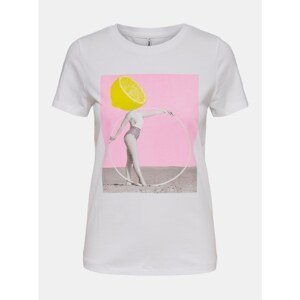 White T-shirt with print ONLY Violet - Women