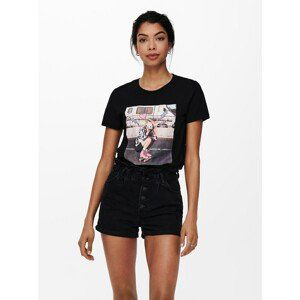 Black T-shirt with print ONLY Lana - Women