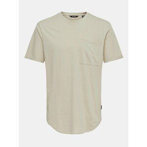 Beige Loose Basic T-Shirt ONLY & SONS Gavin - Men