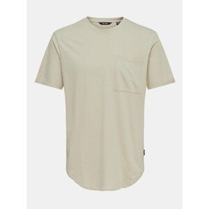 Beige Loose Basic T-Shirt ONLY & SONS Gavin - Men