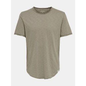 Khaki basic T-shirt ONLY & SONS Benne - Men